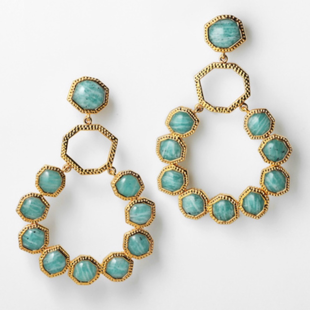 Green Amazonite Goddess Chandelier Earrings